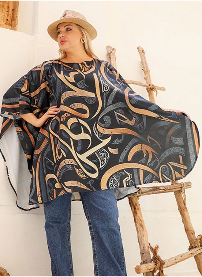 Autumn poncho - printed