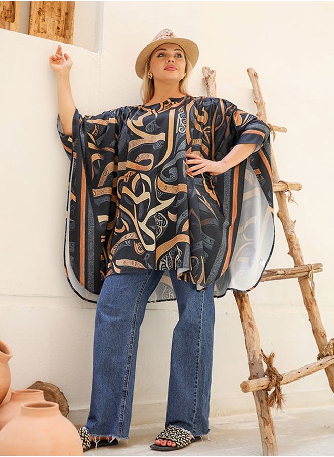 Autumn poncho - printed