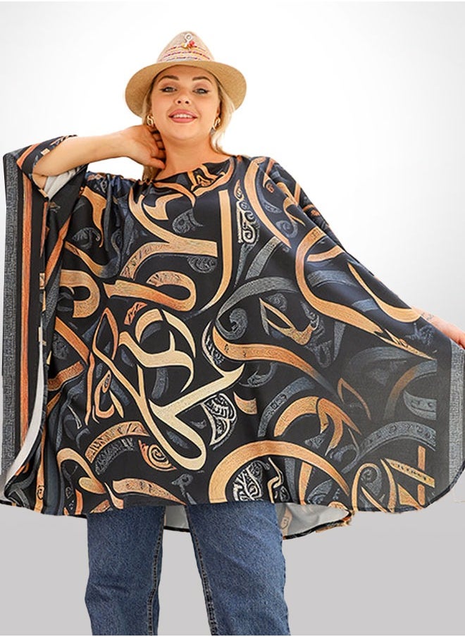 Autumn poncho - printed