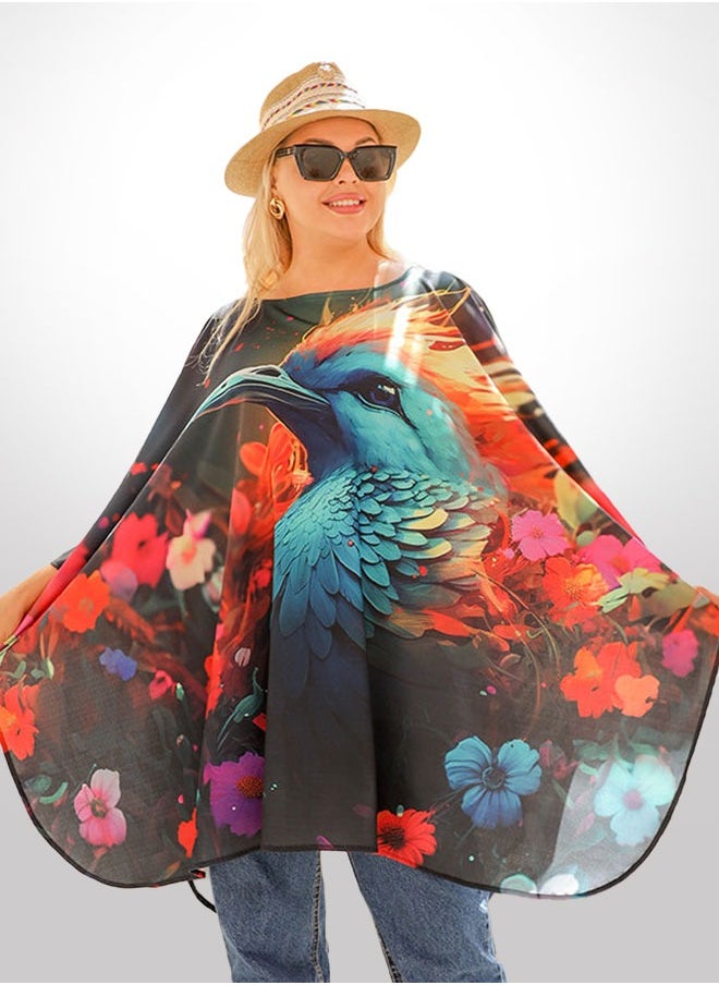 Autumn poncho - printed