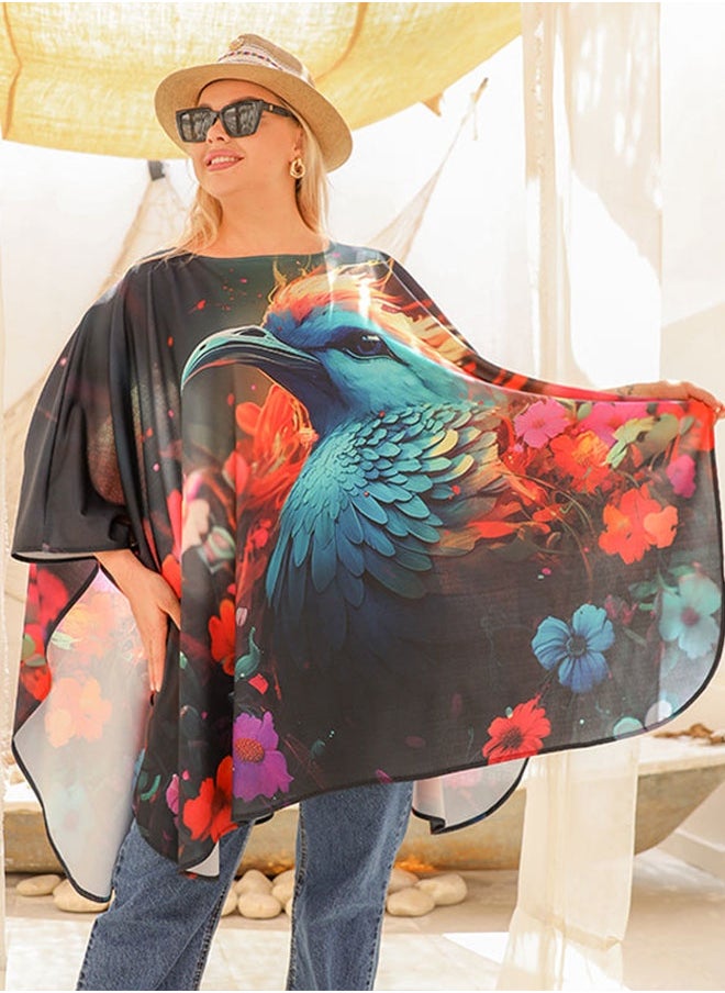 Autumn poncho - printed