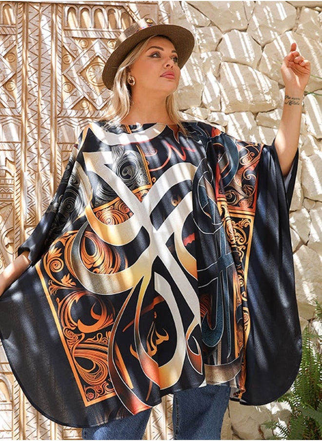Autumn poncho - printed