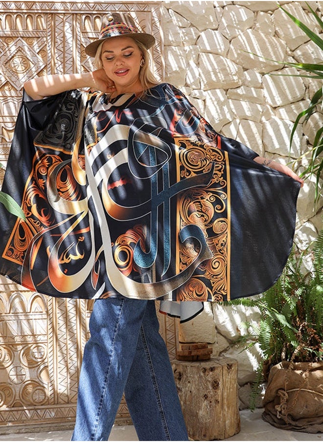 Autumn poncho - printed