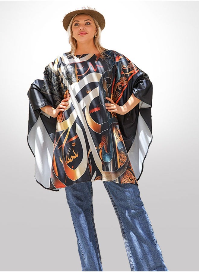 Autumn poncho - printed