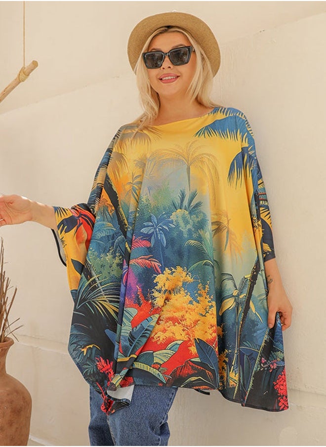 Autumn poncho - printed