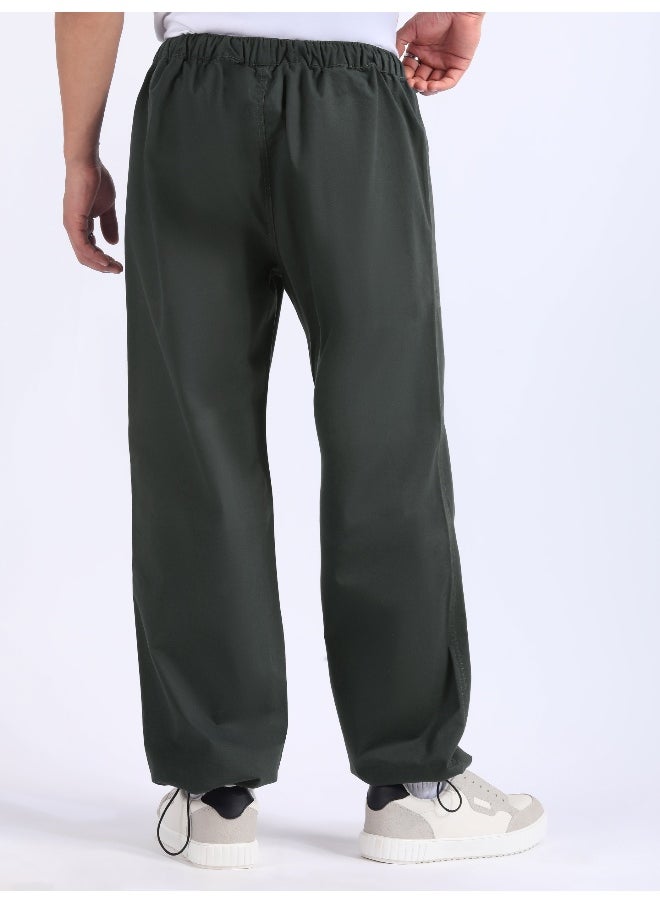 Metal Grey Double Pleated Cargo Joggers