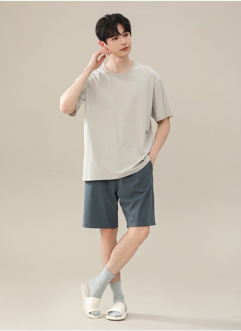 Men's Cotton-Modal Short-Sleeve Pajama Set  sleepwear | Lightweight & Breathable Sleepwear | Cool & Comfortable Homewear for Indoor Relaxation