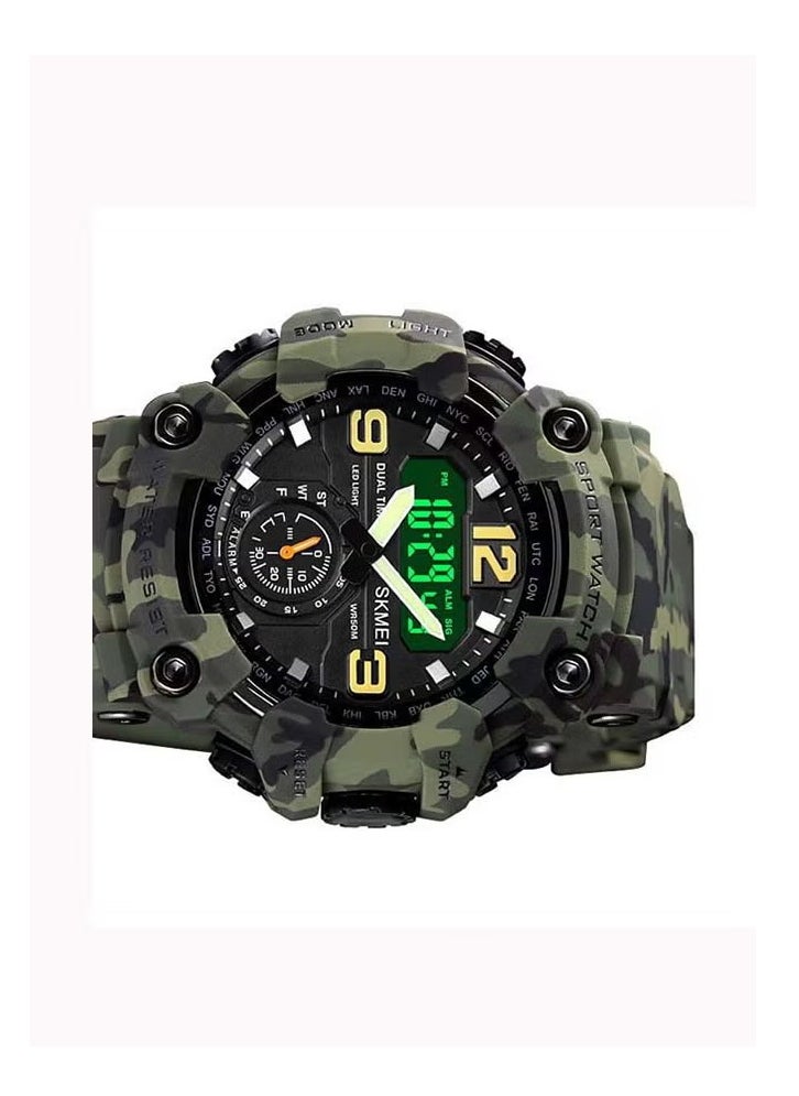 Shikemei cool outdoor shockproof plastic men's watch large dial sports pin buckle digital display synchronizer electronic watch