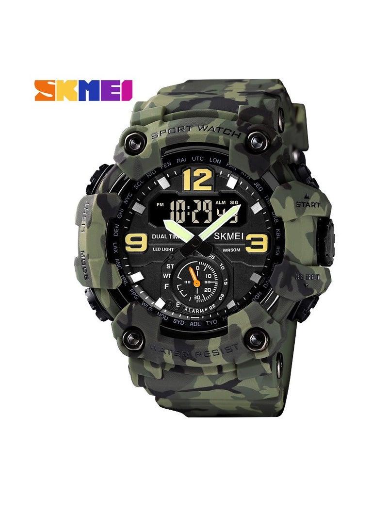 Shikemei cool outdoor shockproof plastic men's watch large dial sports pin buckle digital display synchronizer electronic watch