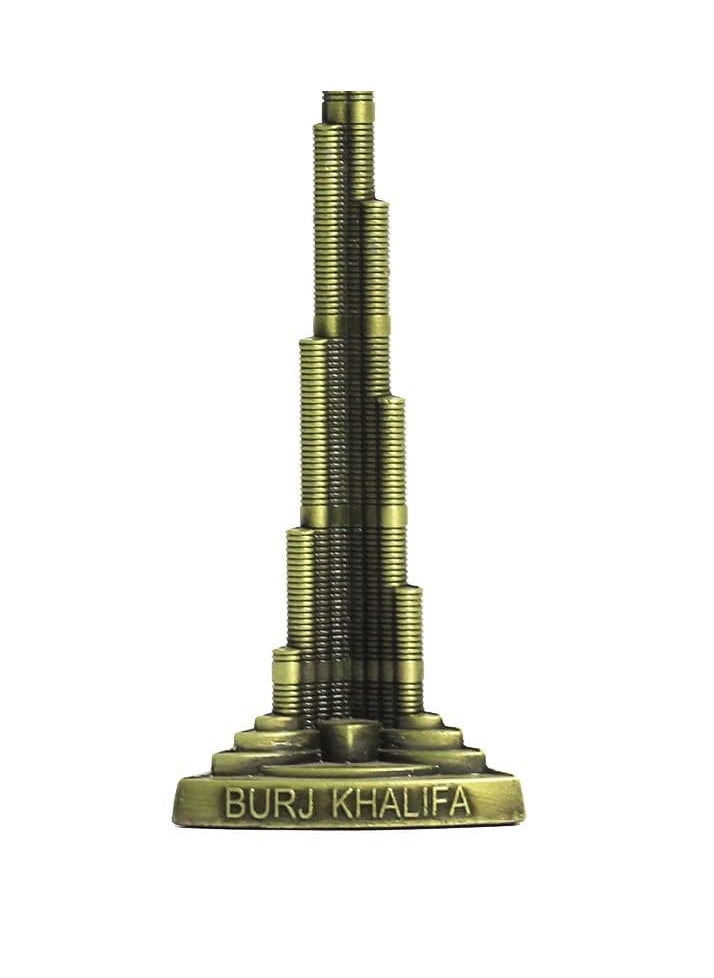THE QUIRKY HOME Dubai Burj Khalifa Tower Miniature Dubai City Landmark Souvenir Model Replica Monuments Decorative Showpiece for Home Antique Finish 22cm S3