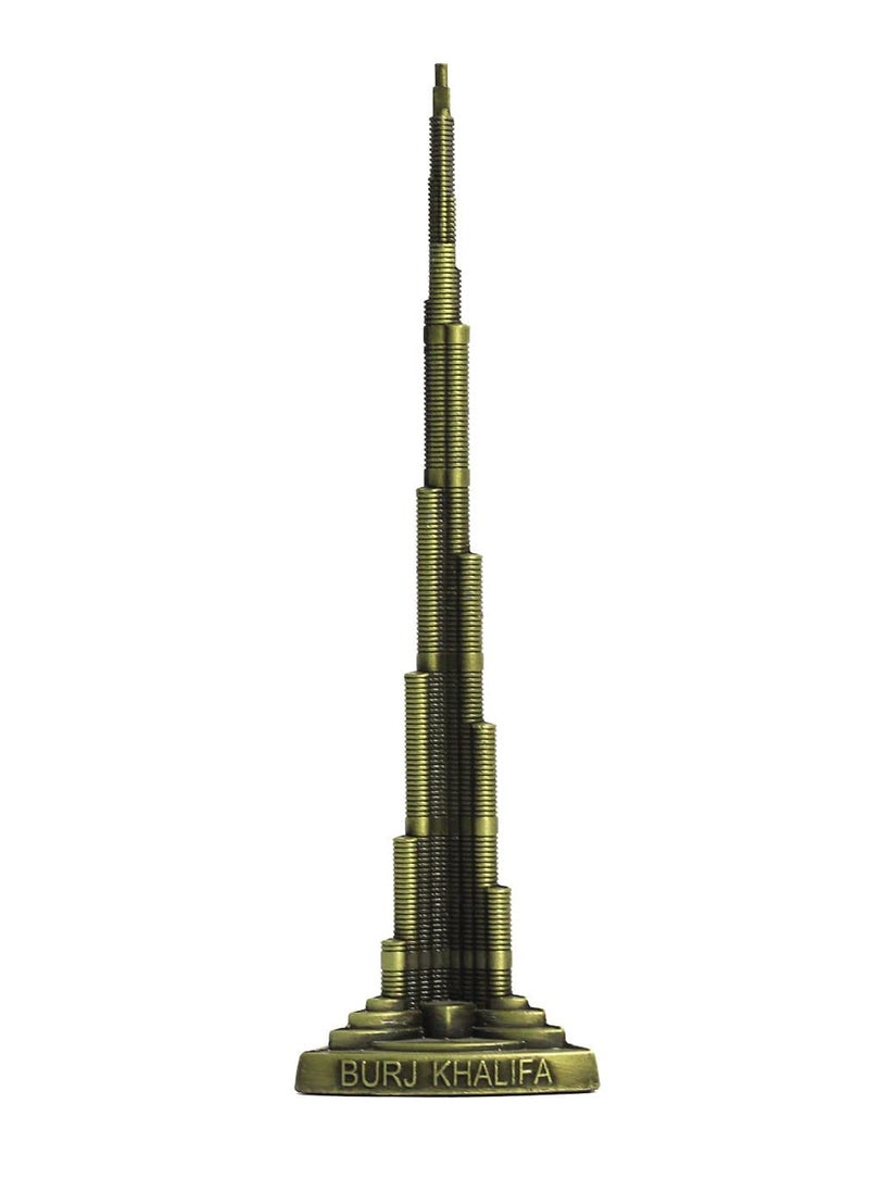 THE QUIRKY HOME Dubai Burj Khalifa Tower Miniature Dubai City Landmark Souvenir Model Replica Monuments Decorative Showpiece for Home Antique Finish 22cm S3