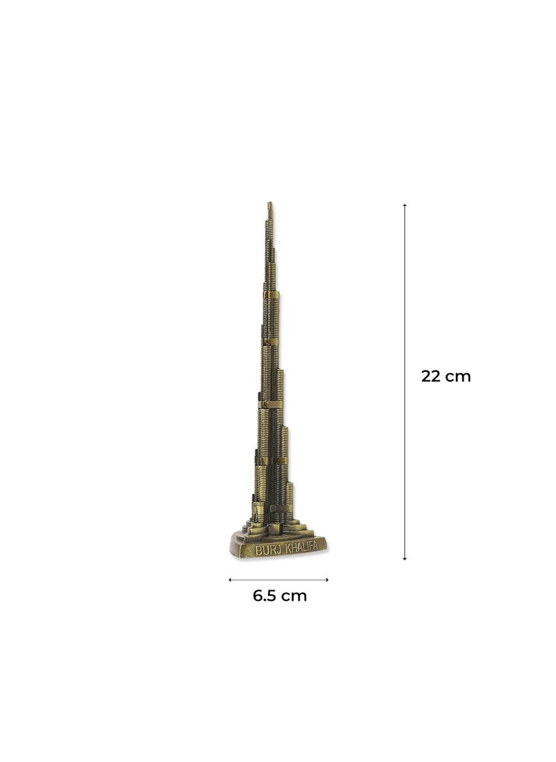 THE QUIRKY HOME Dubai Burj Khalifa Tower Miniature Dubai City Landmark Souvenir Model Replica Monuments Decorative Showpiece for Home Antique Finish 22cm S3