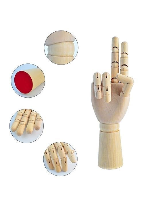 Art Shark Artist Wooden Art Mannequin Hand Model Perfect for Drawing Sketch etcMale Hand Size10 Inch