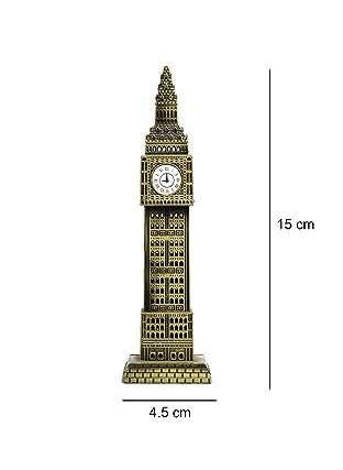 GOODIEBOX Big Ben Tower London Souvenir Miniature Model Replica Monuments Decorative Showpiece for Home Antique Finish Dashboard 7 Inch