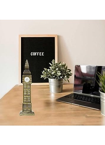 GOODIEBOX Big Ben Tower London Souvenir Miniature Model Replica Monuments Decorative Showpiece for Home Antique Finish Dashboard 7 Inch