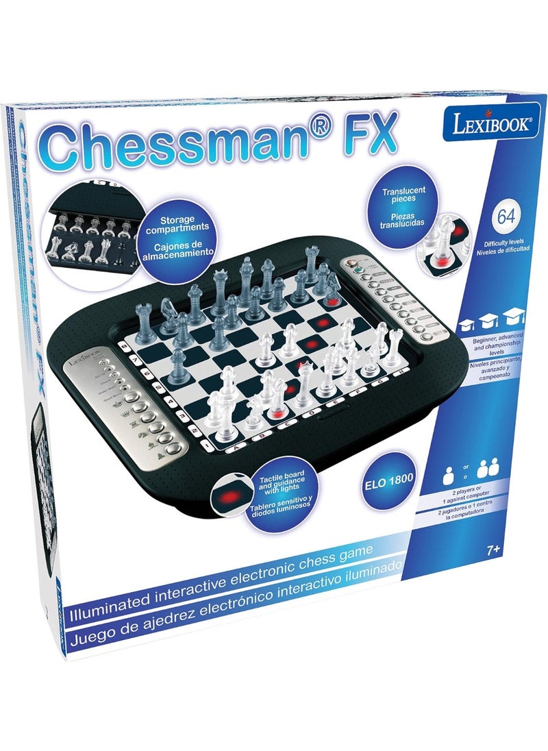 Lexibook Chessman Fx, Electronic Chess Tactile Keyboard And Light And Sound Effects, 32 Pieces, 64 Levels Of Difficulty, Family Board Game
