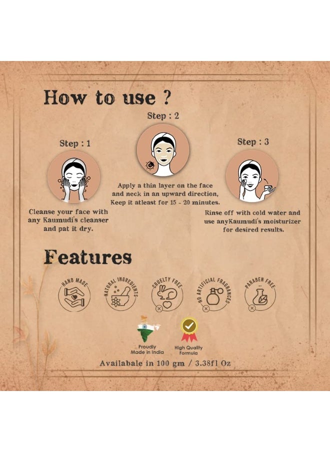 Acne Defence Face Mask | For Women and Men | Handmade with Natural Ingredients | All Skin Types | No Artificial Color | No Artificial Fragrance | Sulphate, Paraben & SLS free | 100 GM