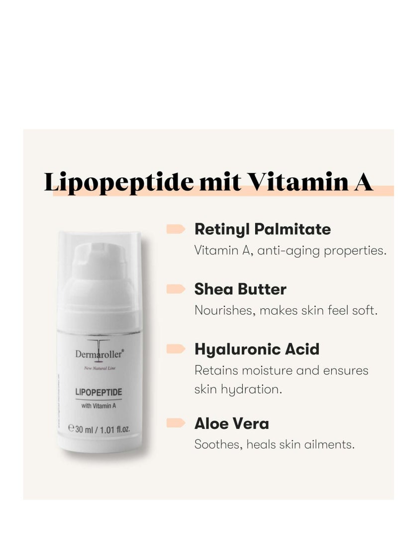 Dermaroller, New Natural Line Lipopeptide Night Cream Hyaluronic Acid Vitamin A and Shea Butter Combine to Moisturize and Repair Tired Stressed Skin Helps to Reduce Fine Wrinkles oz, 1.01 Ounce