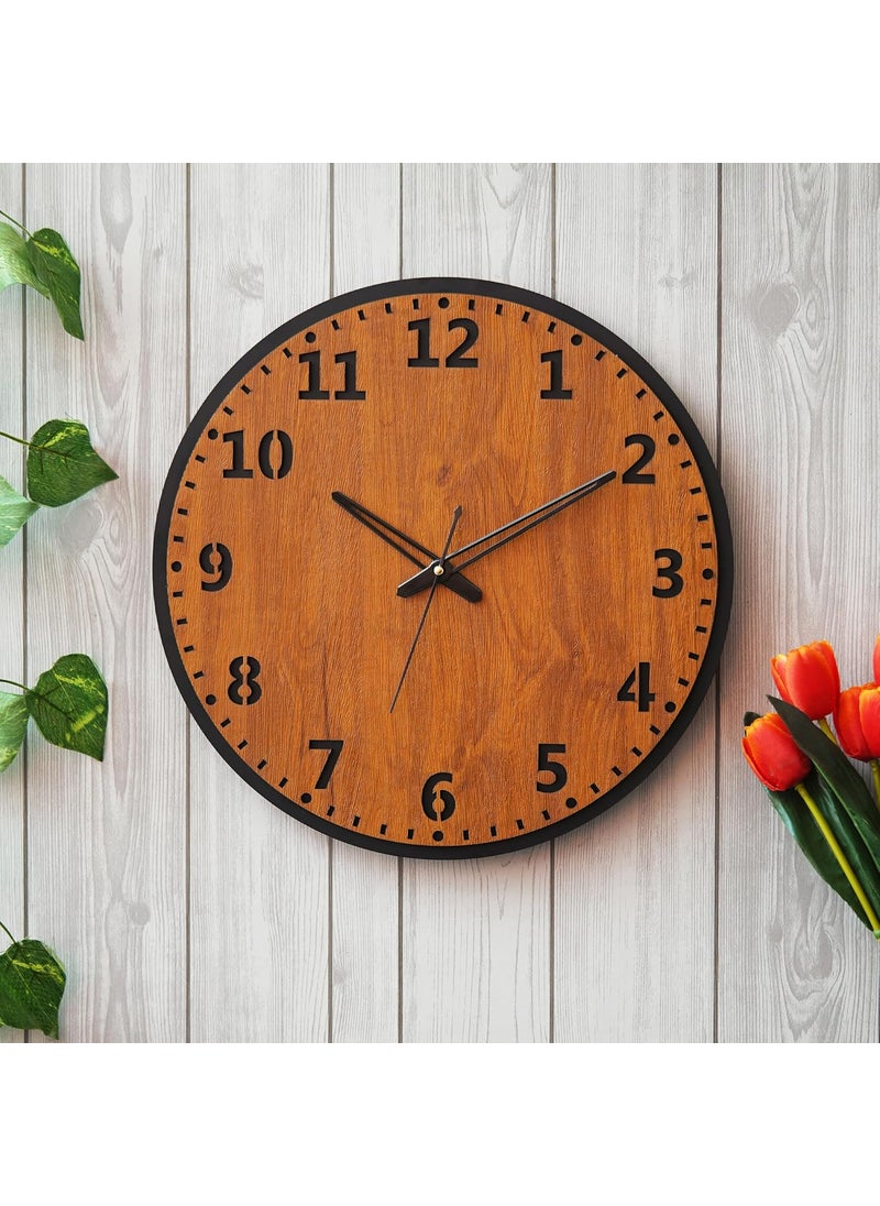 Ingo creation Round Shape Sleek Numeric Silent and Sweep Wall Clock for Living Room Home Bedroom Office Wall Decoration Transparent 15 Inch