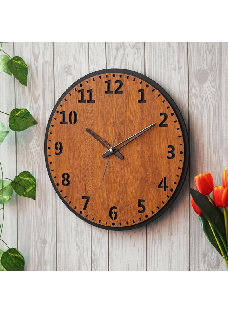 Ingo creation Round Shape Sleek Numeric Silent and Sweep Wall Clock for Living Room Home Bedroom Office Wall Decoration Transparent 15 Inch