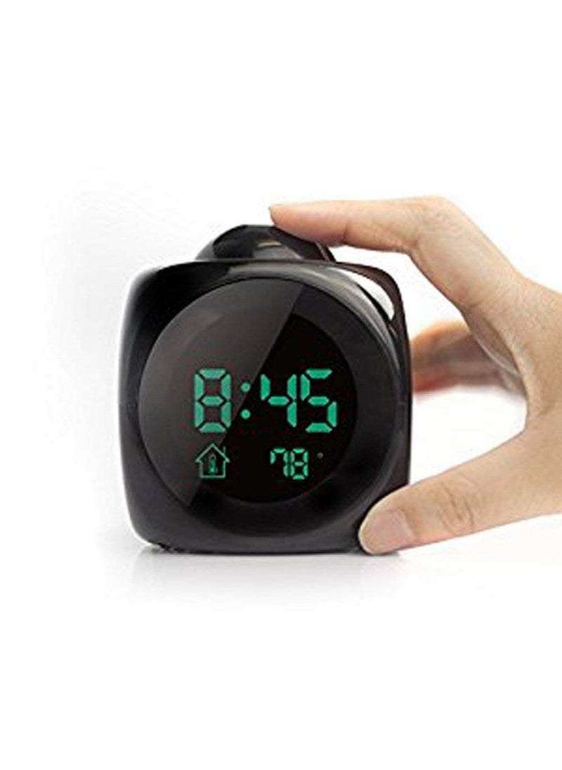 SHOPPINGMART Plastic Digital LCD Display Colorful Voice Projection Alarm Clock with Weather Station LED Temperature and Wake Up Projector
