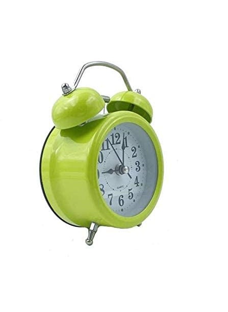 URM Enterprises Metal Alarm Table Clock for Bed Room and Study Room Green 5 Inch URAC2611