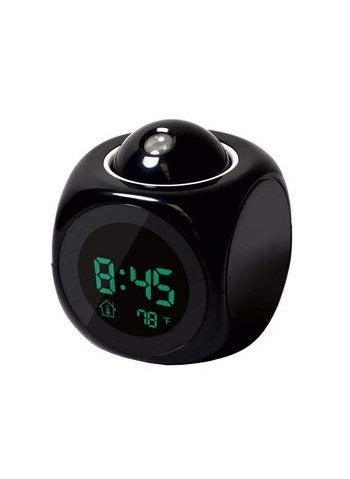 UK Enterprise Smart Digital LCD Table Clock Projection Snooze Clock Black