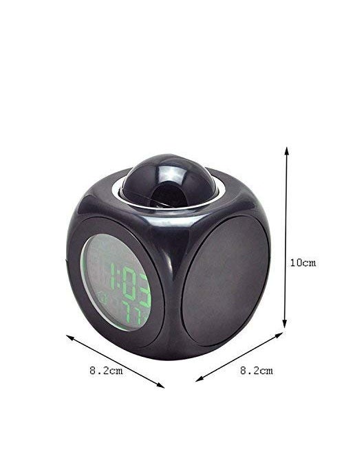 UK Enterprise Smart Digital LCD Table Clock Projection Snooze Clock Black