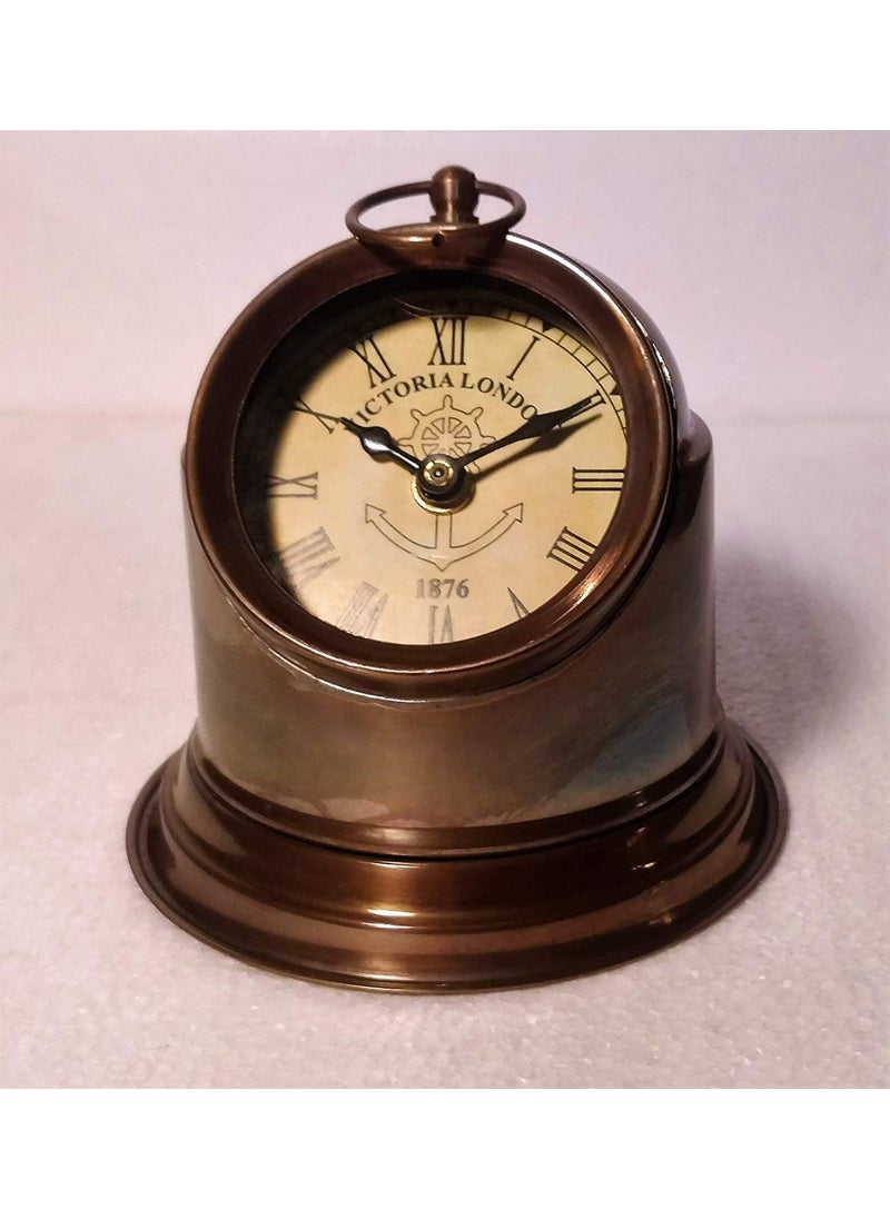 Helmet Brass Desk Clock Royal Marine Clocks Desktop Office Table Ornaments