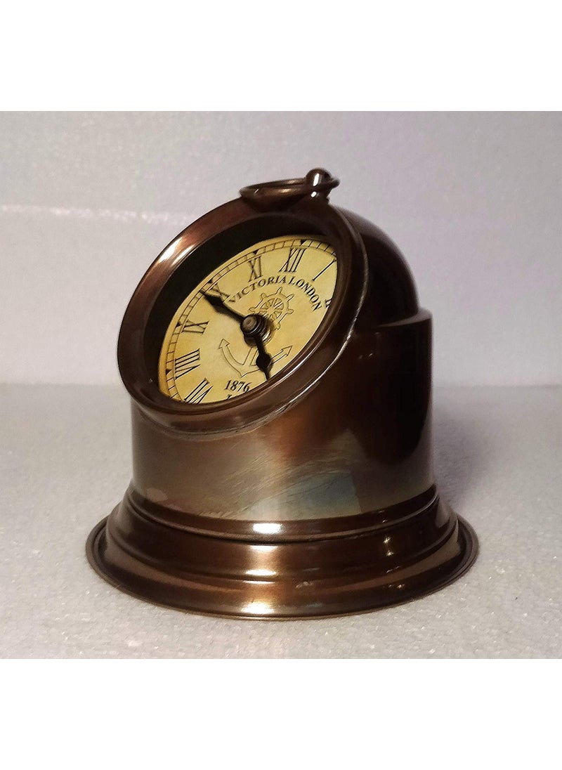 Helmet Brass Desk Clock Royal Marine Clocks Desktop Office Table Ornaments