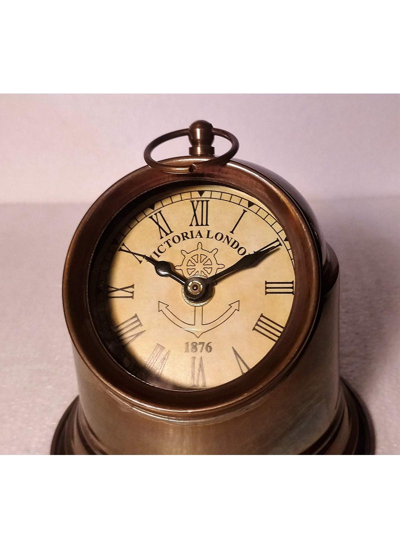 Helmet Brass Desk Clock Royal Marine Clocks Desktop Office Table Ornaments