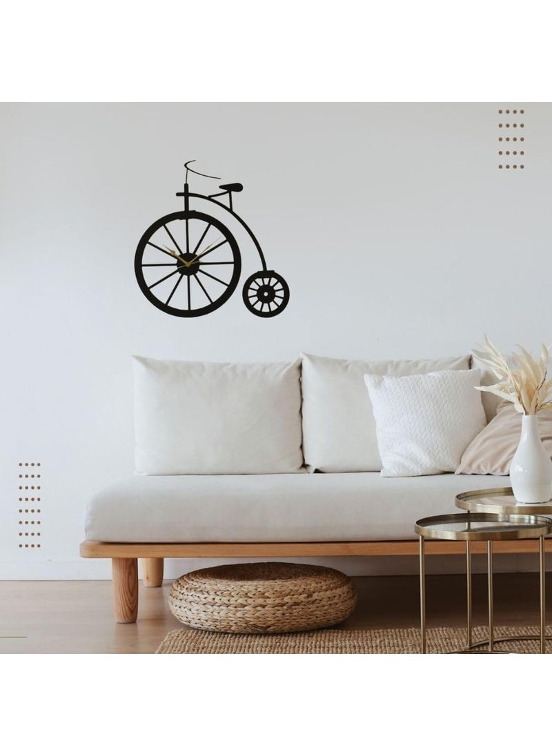 OMETAL Pedal Pulse Metal Cycle Art Sculpture Wall Art with Galloping Time Wall Clock for Living Room Bedroom Hall Home and Office Decoration 18Inch