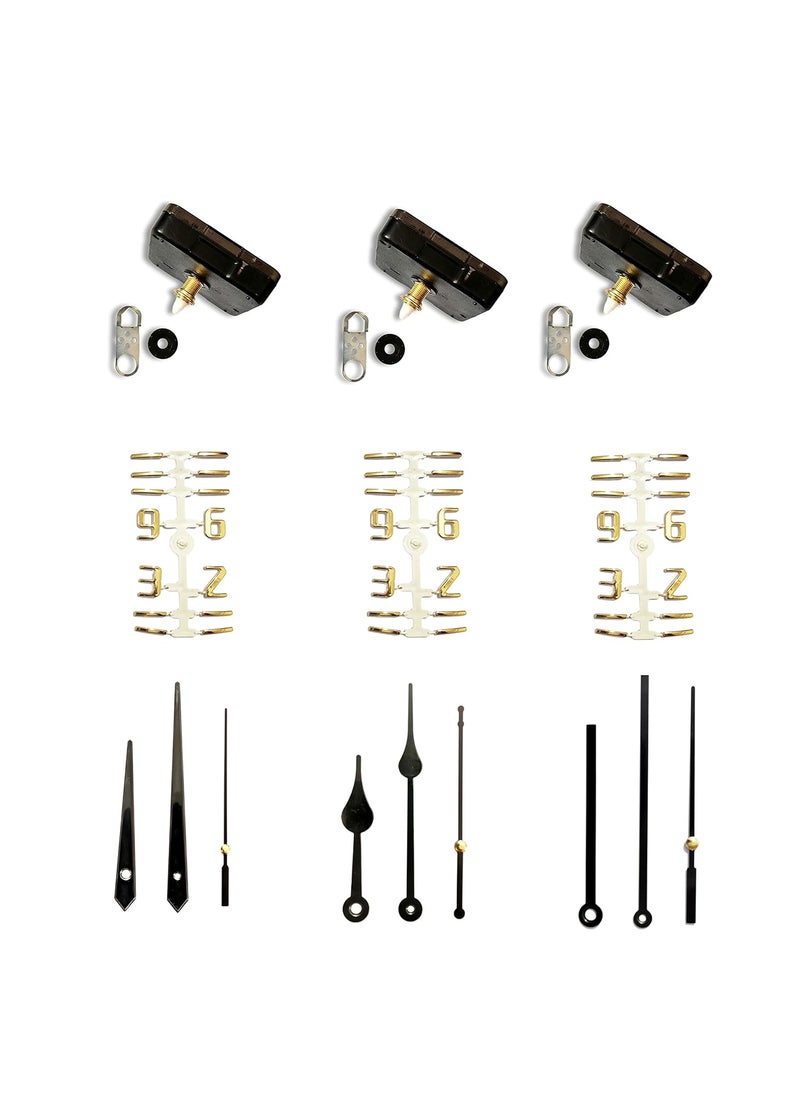Epoxy Fusion Clock Machine with Needles and NumbersWall Clock Movement with Numbers Acrylic Numbers for Wall Clock Set of 3 Style 1