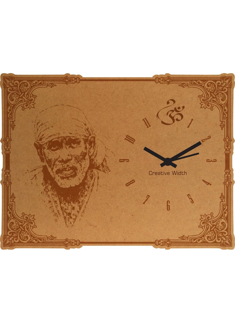 Creative Width Decor Sai Baba Engraved Frame Clock 8x6 inch