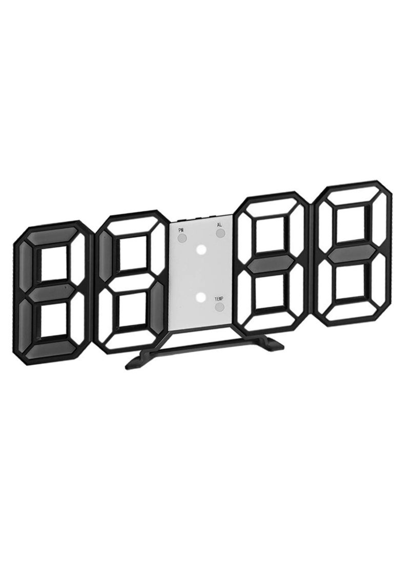 Pamidhar 3D Led Digital Wall Clock for Home Alarm Clock Table Clock Wall Hanging Adjustable Brightness BedroomLiving RoomOffice Clock Kitchen Wall Clock Alarm Clock Snooze 1224 Hour Black