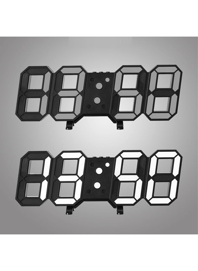 Pamidhar 3D Led Digital Wall Clock for Home Alarm Clock Table Clock Wall Hanging Adjustable Brightness BedroomLiving RoomOffice Clock Kitchen Wall Clock Alarm Clock Snooze 1224 Hour Black
