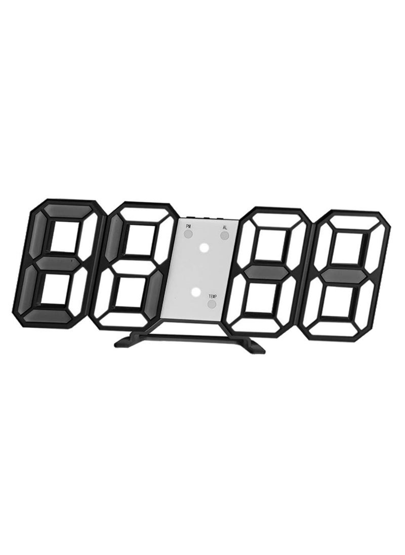 Pamidhar 3D Led Digital Wall Clock for Home Alarm Clock Table Clock Wall Hanging Adjustable Brightness BedroomLiving RoomOffice Clock Kitchen Wall Clock Alarm Clock Snooze 1224 Hour Black
