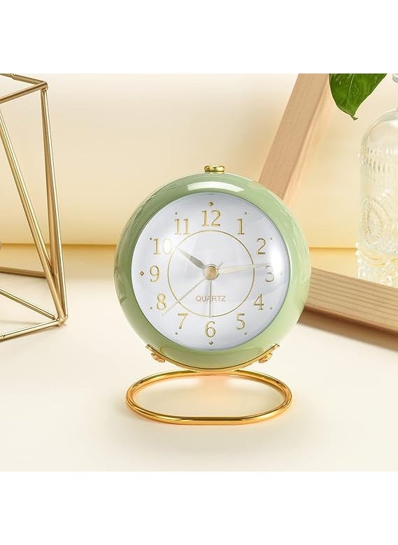 Anadi Silent NonTicking Table Clocks Classic Nordic Simple Square Digital Desk Clock Metal Alarm Clock for Bedroom Living Room Kitchen Indoor Dcor White