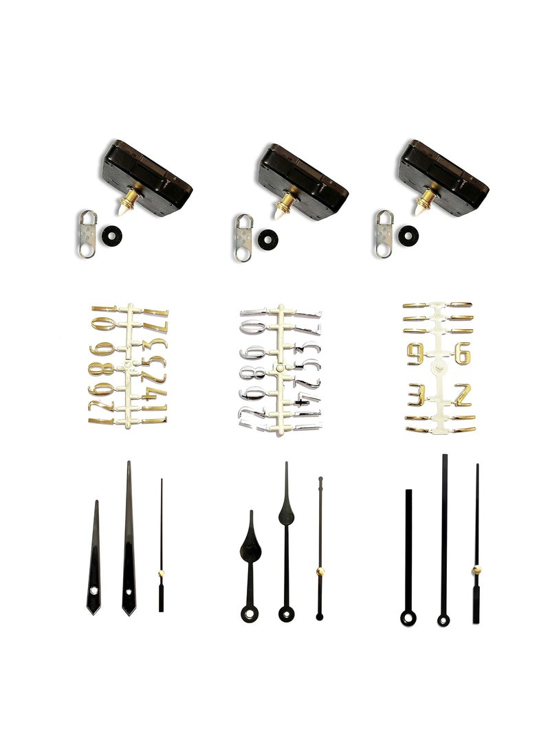 Epoxy Fusion Clock Machine with Needles and NumbersWall Clock Movement with Numbers Acrylic Numbers for Wall Clock Set of 3 Style 4