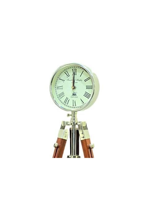 ARTIKRON Handmade Table Top Clock Desk Clock Floor Standing Roman Number Clock 4572 cm with Adjustable Tripod Stand Home Office Studio Decoration Gift