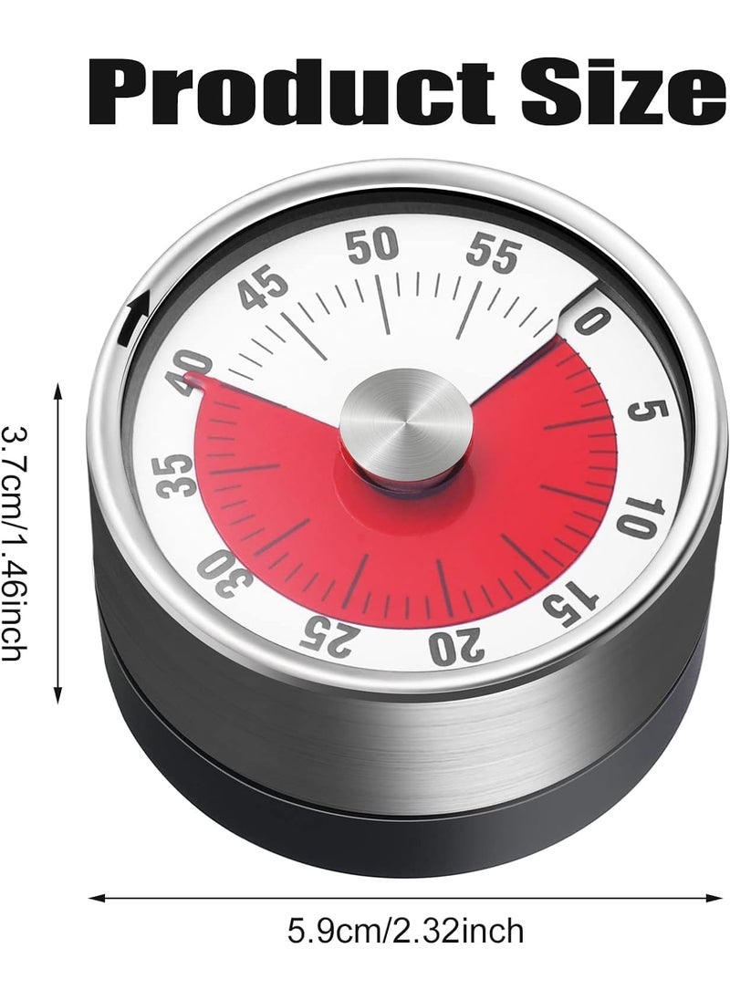 Shrux Magnetic Base Kitchen Time Reminder Clock for Kitchen Homework Housework Classroom Cooking Baking Games No Battery Required Mechanical Timer for Office Meeting Reminder 60 Minutes Timer