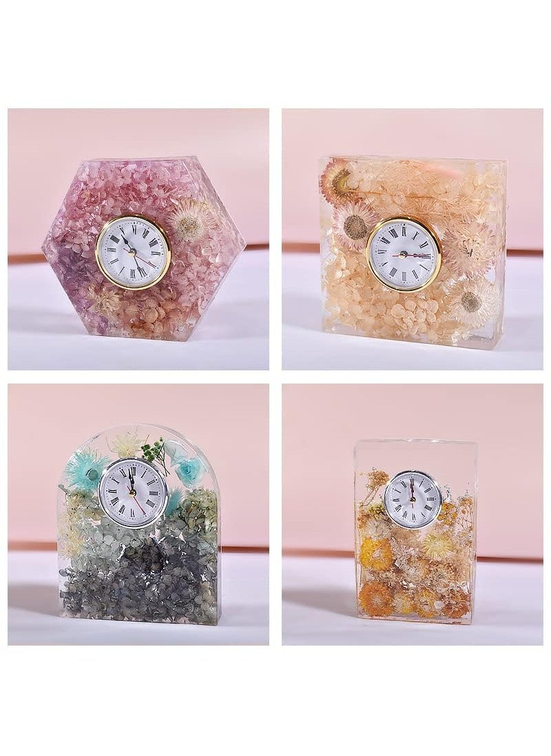 Eoast Resin Clock Molds Table Clock Mold for Resin Mantel Silicone Molds Kit for Epoxy Resin Casting DIY Home Decor Christmas Gift with 1 Clock Faces Hexagon Shape Table Clock Mould