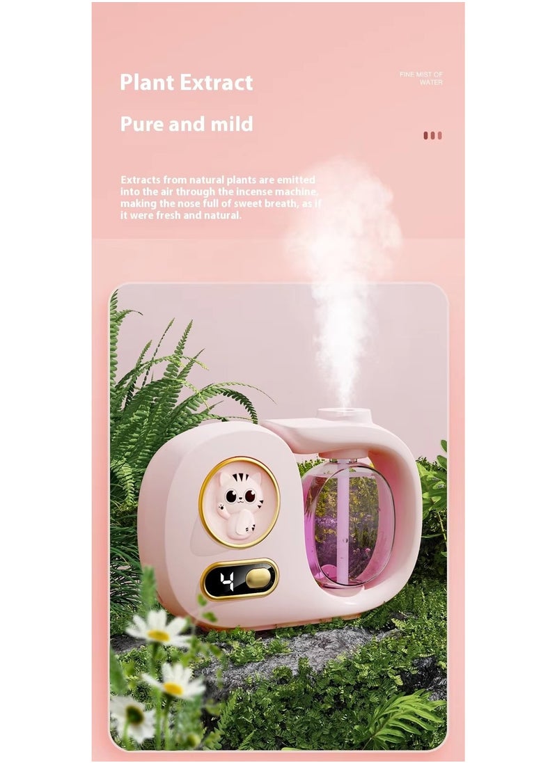 Automatic Digital Aroma Diffuser – 5th Gen Nano Ultrasonic Scent Diffuser for Home, Bedroom, Bathroom, Hotel – No-Leak Design, USB Rechargeable, Silent Operation, Multiple Scent Modes – Lasts Up to 60 Days, No Oil Included (Pink)