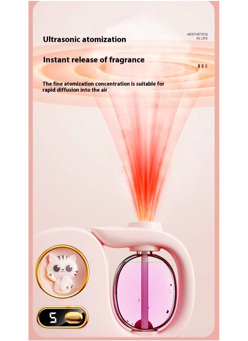 Automatic Digital Aroma Diffuser – 5th Gen Nano Ultrasonic Scent Diffuser for Home, Bedroom, Bathroom, Hotel – No-Leak Design, USB Rechargeable, Silent Operation, Multiple Scent Modes – Lasts Up to 60 Days, No Oil Included (Pink)
