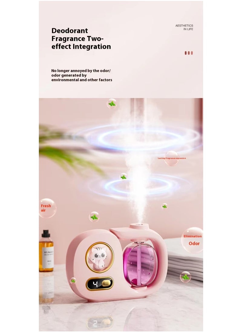 Automatic Digital Aroma Diffuser – 5th Gen Nano Ultrasonic Scent Diffuser for Home, Bedroom, Bathroom, Hotel – No-Leak Design, USB Rechargeable, Silent Operation, Multiple Scent Modes – Lasts Up to 60 Days, No Oil Included (Pink)