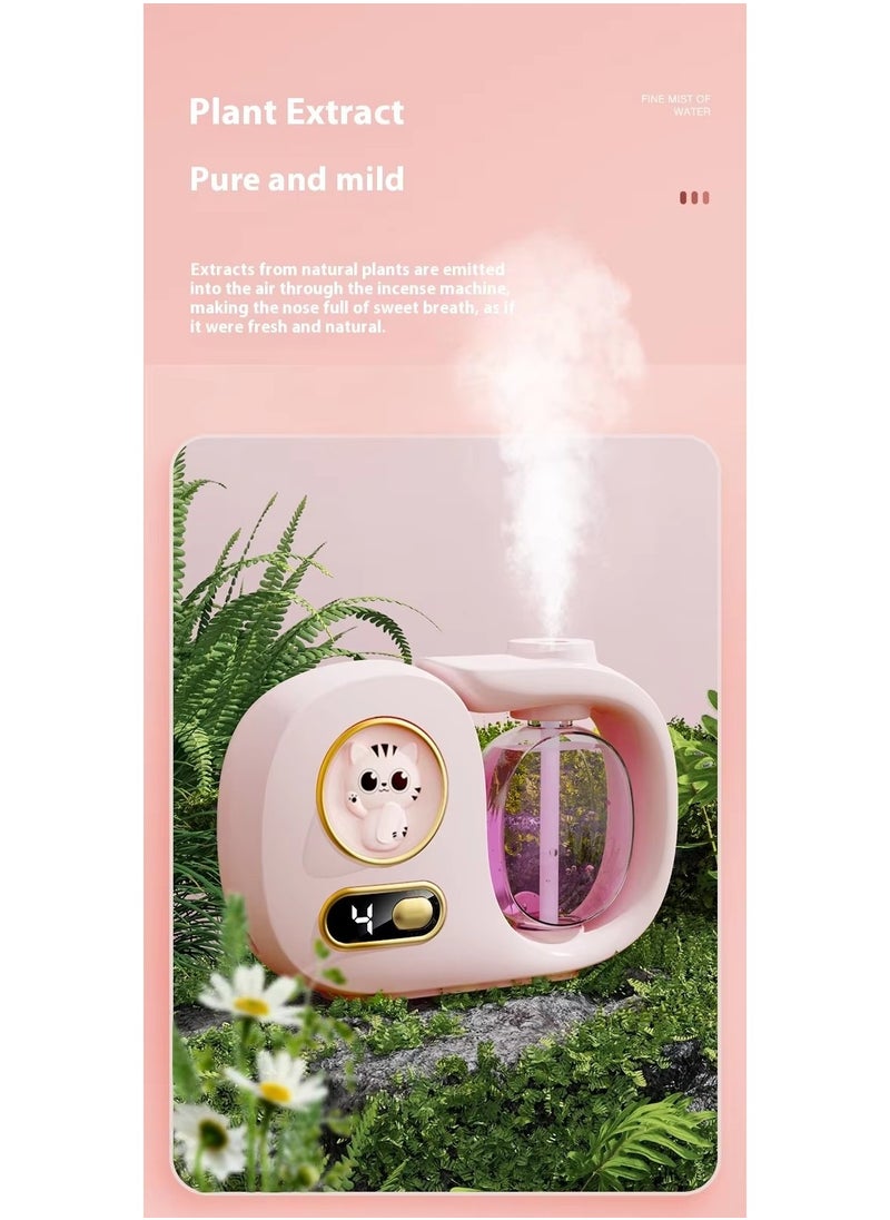 Automatic Digital Aroma Diffuser – 5th Gen Nano Ultrasonic Scent Diffuser for Home, Bedroom, Bathroom, Hotel – No-Leak Design, USB Rechargeable, Silent Operation, Multiple Scent Modes – Lasts Up to 60 Days, No Oil Included (Pink)