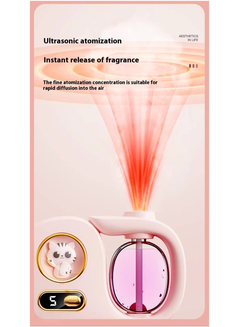 Automatic Digital Aroma Diffuser – 5th Gen Nano Ultrasonic Scent Diffuser for Home, Bedroom, Bathroom, Hotel – No-Leak Design, USB Rechargeable, Silent Operation, Multiple Scent Modes – Lasts Up to 60 Days, No Oil Included (Pink)