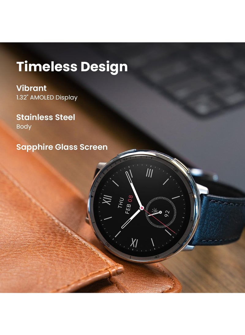 Active 2 premium version Smart Watch 44mm, 10 Day Battery, Fitness Tracker, Sleep Monitor, GPS Maps,160+ Sport Modes, Water Resistant for Smart Phones, Sapphire Glass, With 2 straps leather and normal