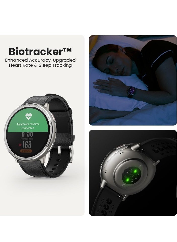 Active 2 premium version Smart Watch 44mm, 10 Day Battery, Fitness Tracker, Sleep Monitor, GPS Maps,160+ Sport Modes, Water Resistant for Smart Phones, Sapphire Glass, With 2 straps leather and normal