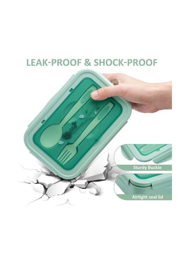 Bento Boxes for Adults - 1400 ML Bento Lunch Box For Kids Childrens With Spoon & Fork - Durable, Leak-Proof for On-the-Go Meal, BPA-Free and Food-Safe Materials